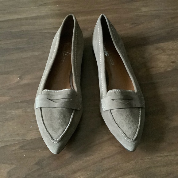 Franco Sarto Suede Loafers with white stitches - Picture 1 of 5